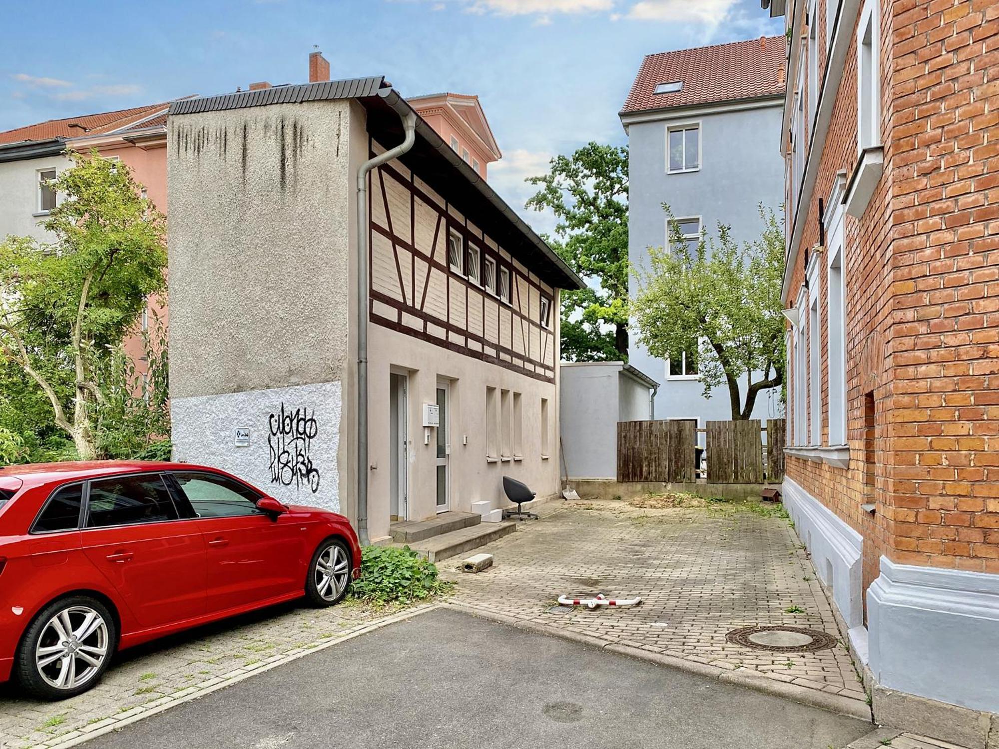 Die Remise Mit Kostenlosem Parkplatz Direkt Vor Der Tuer Erfurt Kültér fotó